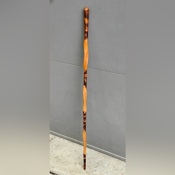 19th Century Antique Twisted Burley Wood Swagger Stick Cane Shillelagh Cudgel - Picture 3 of 14